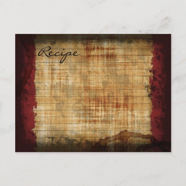Carte Recette - vieux avec taches (Devant)