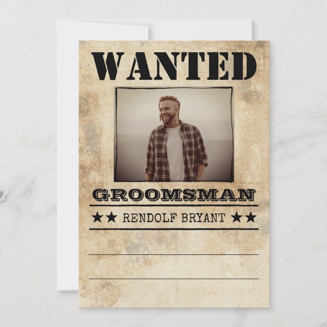 Carte Recherché Best Man Groomsman Funny Photo Propositi (Devant)