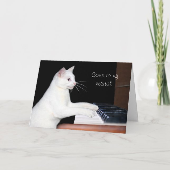 Carte récital de piano de chat (Devant)