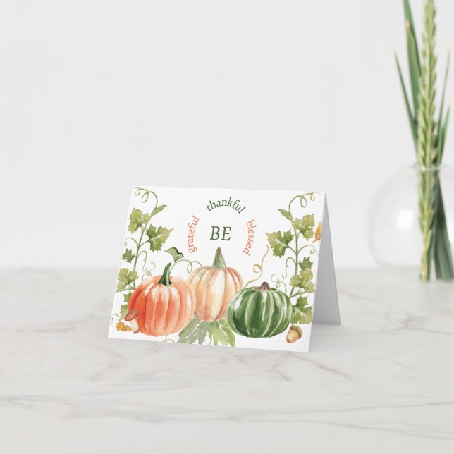 Carte Récolte Citrouille de Thanksgiving (Devant)