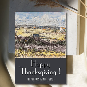 Carte Récolte de Bon thanksgiving vintage en Provence