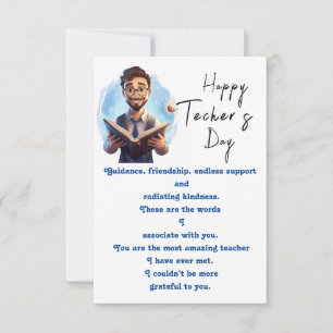 Carte Reconnaissant à l'enseignant