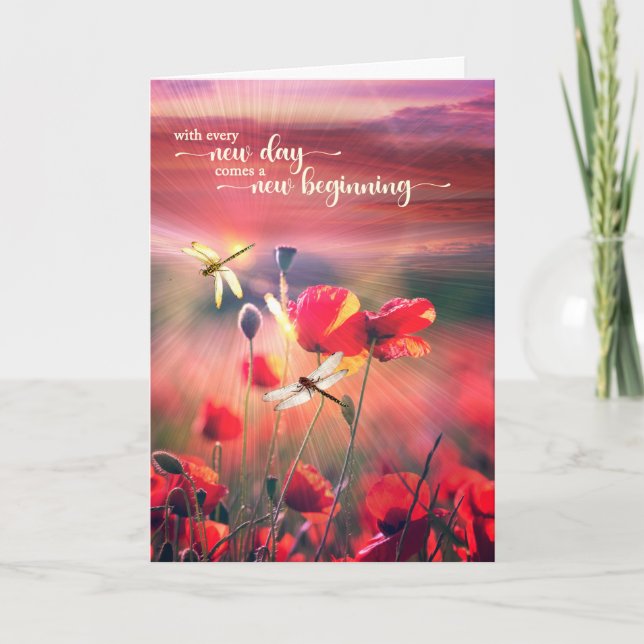 Carte Récupération Encouragement Nouveau Poppies Début (Devant)