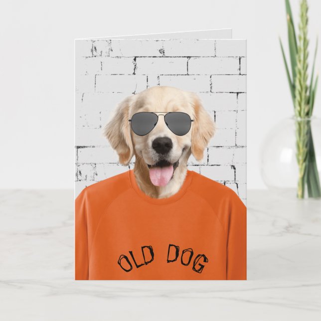 Carte récupératrice d'or d'anniversaire en t-shirt orang (Devant)