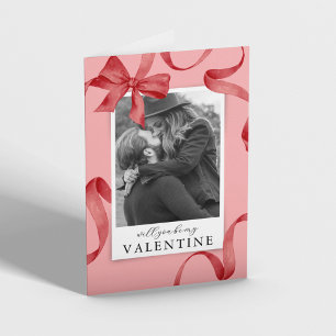 Carte Red Bow Photo Be My Valentine