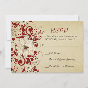 Carte Red Christmas Swils Gold RSVP