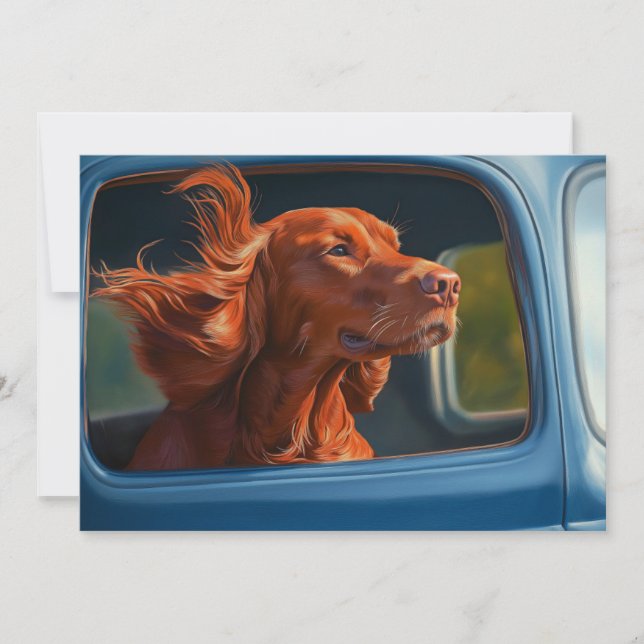 Carte Red Dog Profitant Pittoresque Voiture Ride Art Imp (Devant)