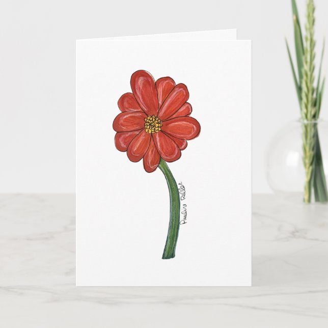 Carte Red Flower Blank (Devant)