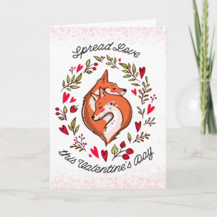 Carte Red Foxes Valentine Love
