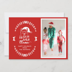 Carte Red Funny Llama Christmas Dit Vacances Photo