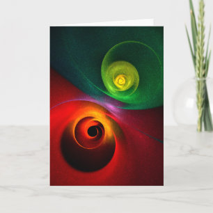 Carte Red Green Yin Yang Moderne Motif d'art Abstrait #2