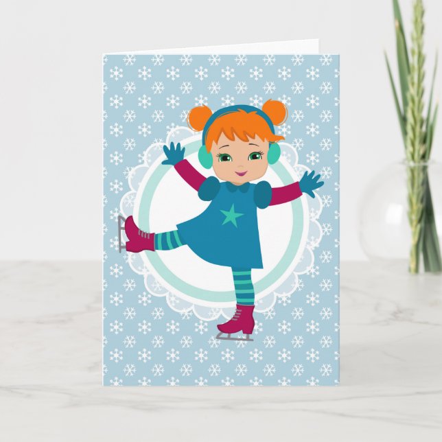 Carte Red head Ice Skater - Patinage de sports d'hiver (Devant)