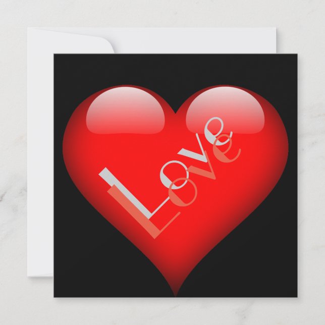 Carte Red Heart Attractive Parisian Love Mariage (Devant)