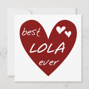 Carte Red Heart Best Lola Ever T-shirts et cadeaux