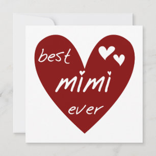 Carte Red Heart Best Mimi Ever Tshirts et cadeaux