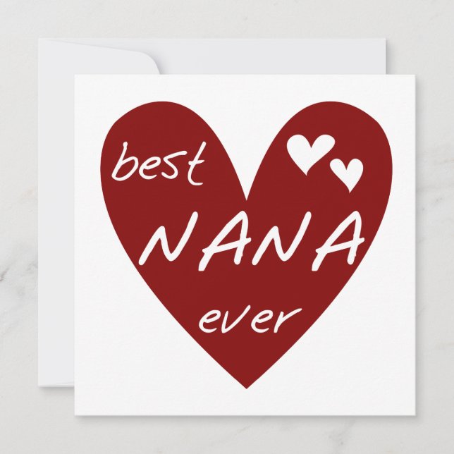 Carte Red Heart Best Nana Ever T-shirts et cadeaux (Devant)