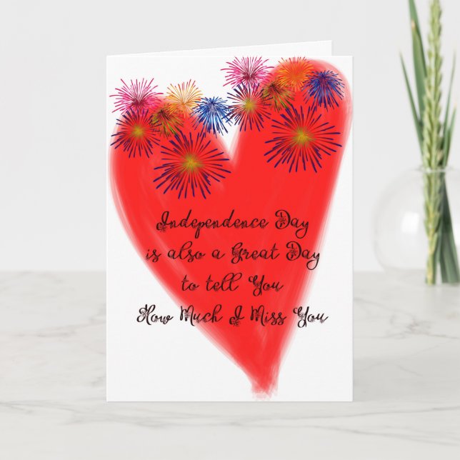 Carte Red Heart du Jour de l'Indépendance (Devant)