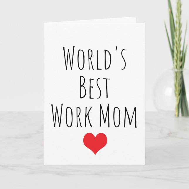 Carte Red Heart World la meilleure maman de travail (Devant)
