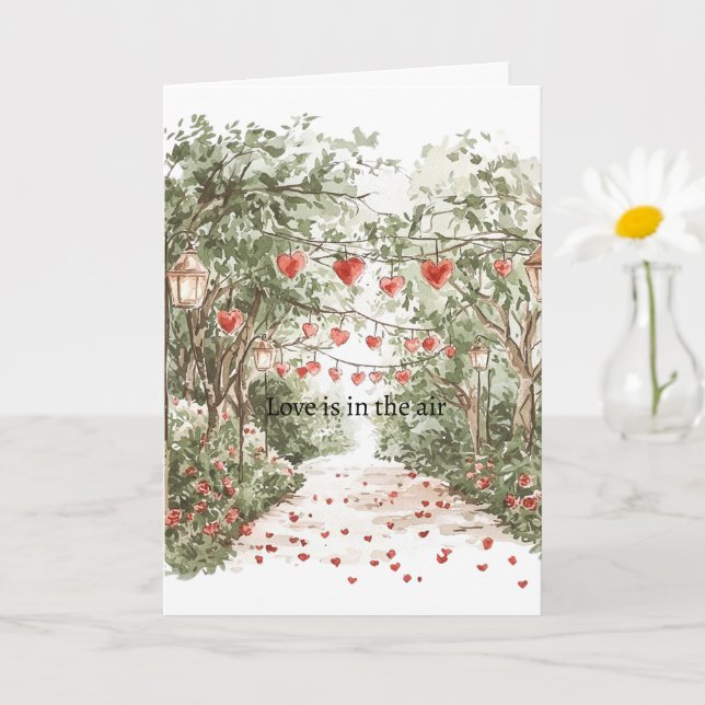Carte Red Hearts Love is in the air (Petite plante)