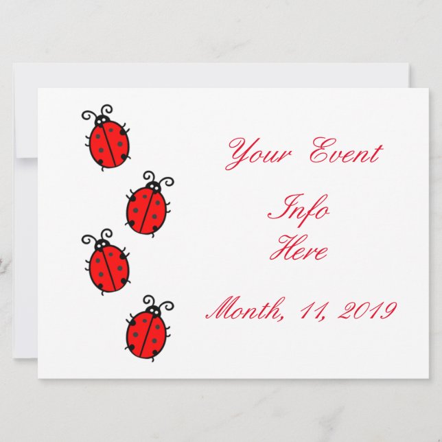 Carte Red Ladybugs Crawling Thunder_Cove (Devant)