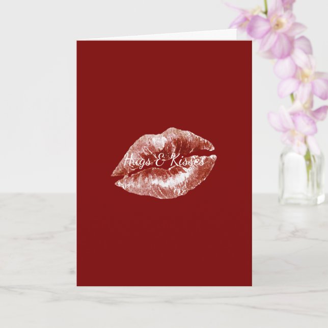 Carte Red Lips Flirty Romantic Valentine's Day Love (Orchidée)