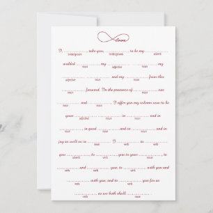 Carte Red Love Infinity Mariage Libs Jeu