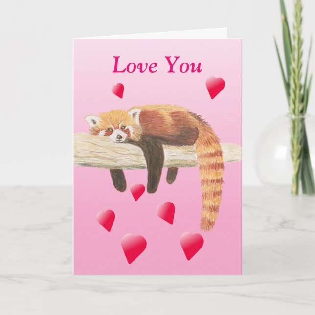 Carte Red Panda Valentines (Devant)