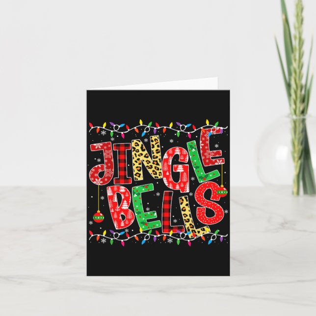 Carte Red Plaid Jingle Bells Christmas Matching Family P (Devant)