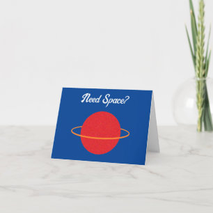 Carte Red Retro Planet, Caricature classique de l'espace
