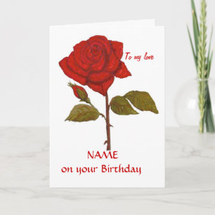 Carte Red Rose Anniversaire. Personnalisez-le.