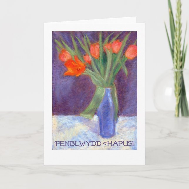 Carte Red Tulips Anniversaire - Salutation gallois (Devant)