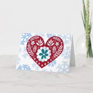 Carte Red Vintage Heart Valentine Love Salutation