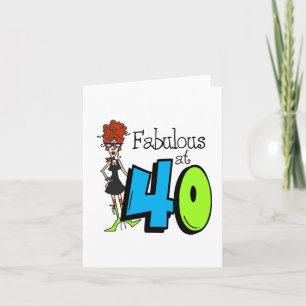 Carte Redhead Fabulous à 40 Anniversaire