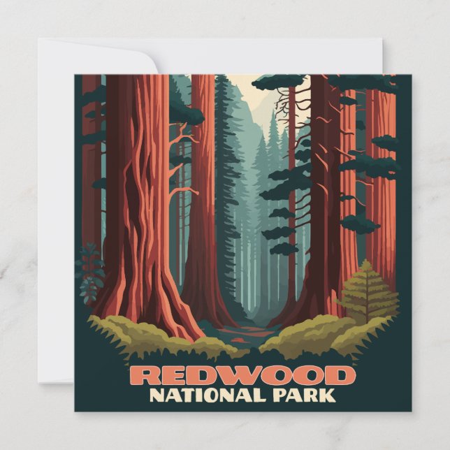 Carte Redwood National Park Californie Trees (Devant)