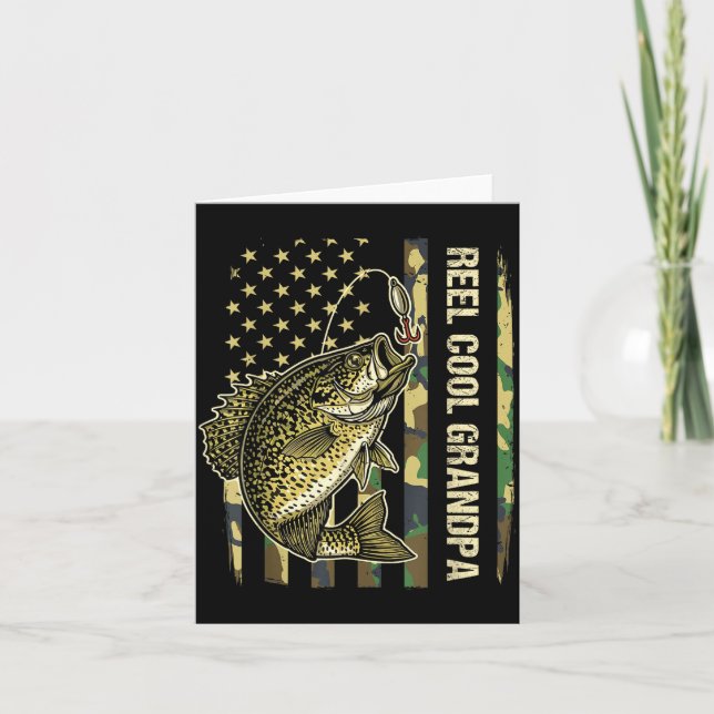 Carte Reel Cool Grandpa Crape Fishing Camo American Flag (Devant)