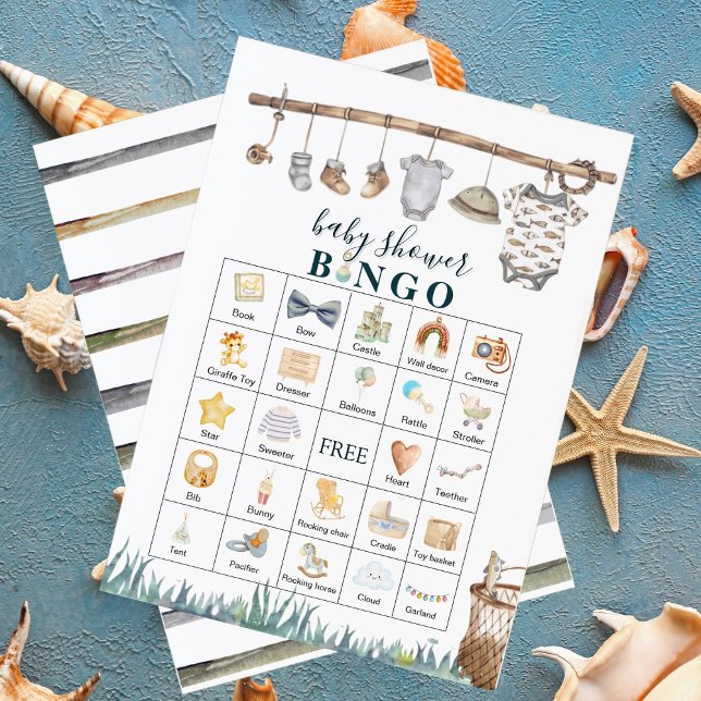 Carte Reel Fun Fishing Baby shower Bingo Jeu (Créateur téléchargé)