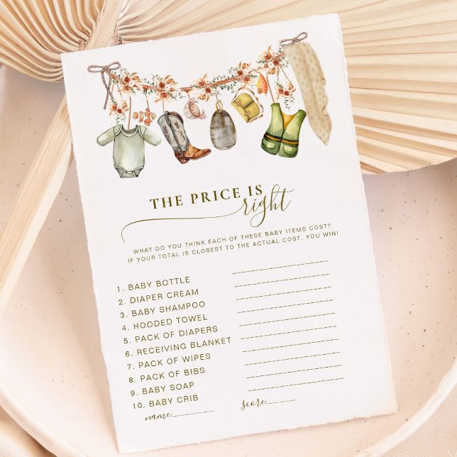 Carte Reel Pêche Baby shower Le Prix Est Bon Jeu (Créateur téléchargé)