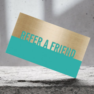 Carte référral Gold & Turquoise Classy