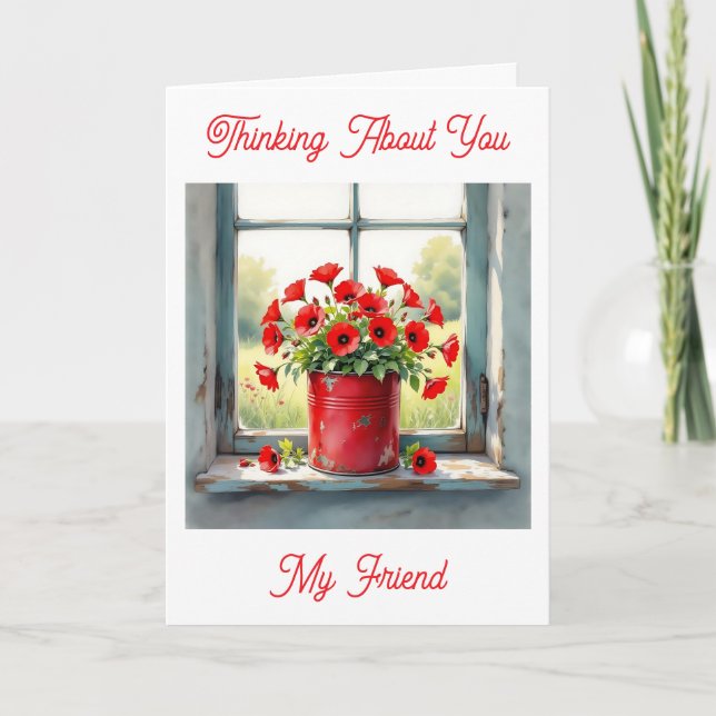 Carte Réfléchissez à votre sujet | Poppies rouges (Devant)
