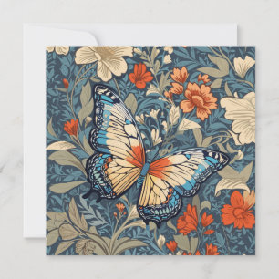 Carte Regal Butterfly Amidst William Morris Floral