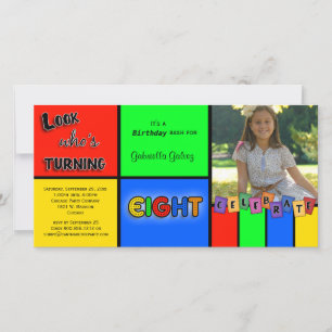 Carte Regard coloré dont l'Invitation d'anniversaire att