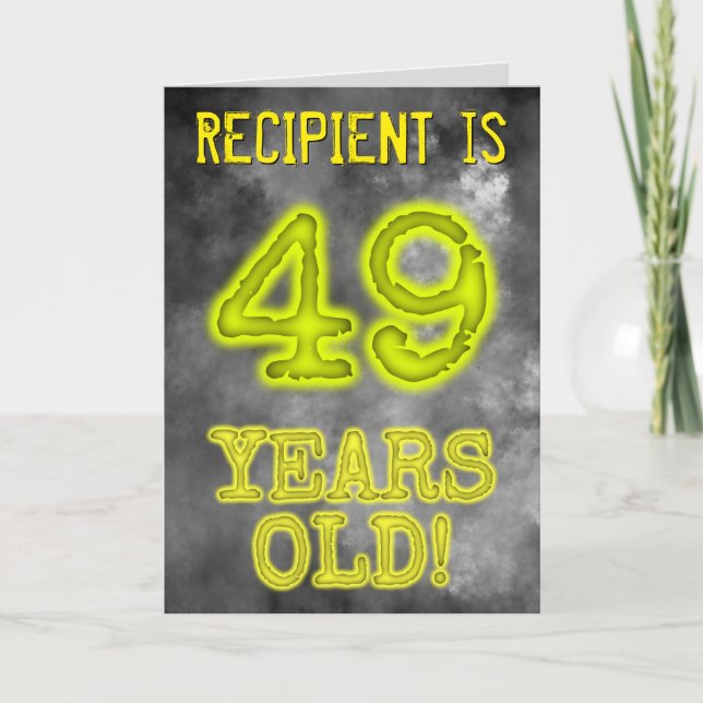 Carte Regard Effrayant d'Aura Lumineuse "49 ANS !" + Nom (Devant)