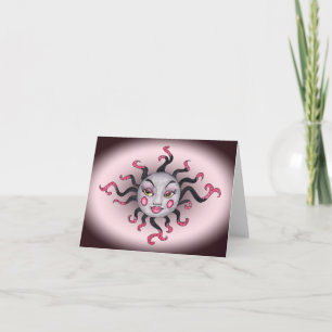 Carte Regard Gothique Fantastique Soleil Gris Joli Visag