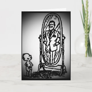 Carte Regarder dans le miroir Voir mon père vacances