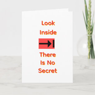 Carte Regardez à l'intérieur Il n'y a pas de message sec