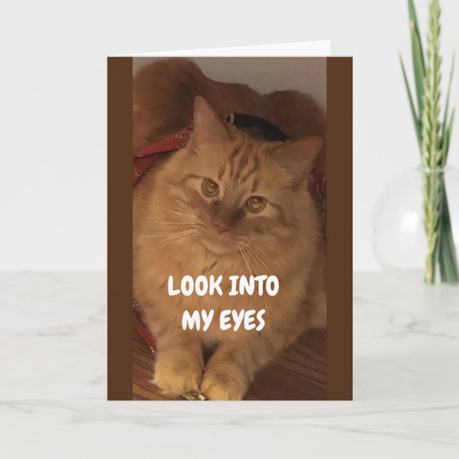 CARTE REGARDEZ DANS MES YEUX "HEUREUX ANNIVERSAIRE POUR  (Devant)