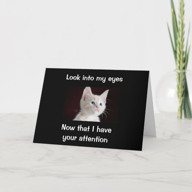 CARTE "REGARDEZ DANS MES YEUX LES SOUHAITS D'ANNIVERSAIR (Devant)