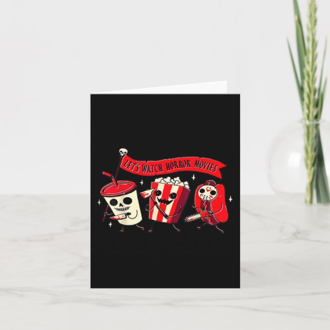 Carte Regardons les films d'horreur amusant Costume d'Ha (Devant)