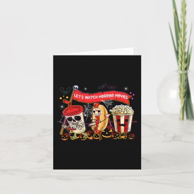 Carte Regardons les films d'horreur Halloween Fun Ghost  (Devant)