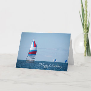Carte régate de voilier d'anniversaire sur le lac Michig